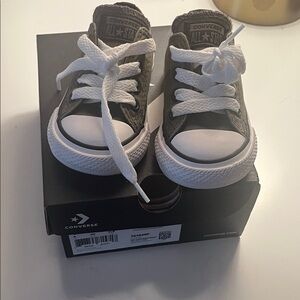 Converse Kids' Charcoal and White Sneakers